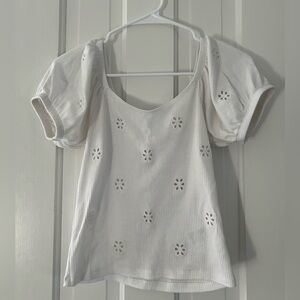 AE White Puff Sleeve Blouse